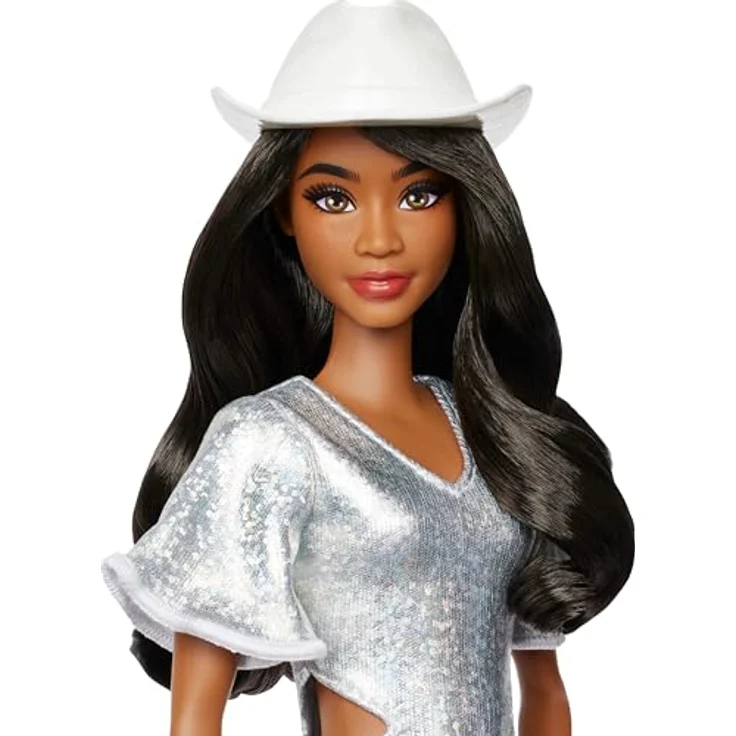 Barbie Fashionista Puppe mit glitzer Cowgirl Outfit, Ankleidepuppe für kreative Modemomente – Bild 3
