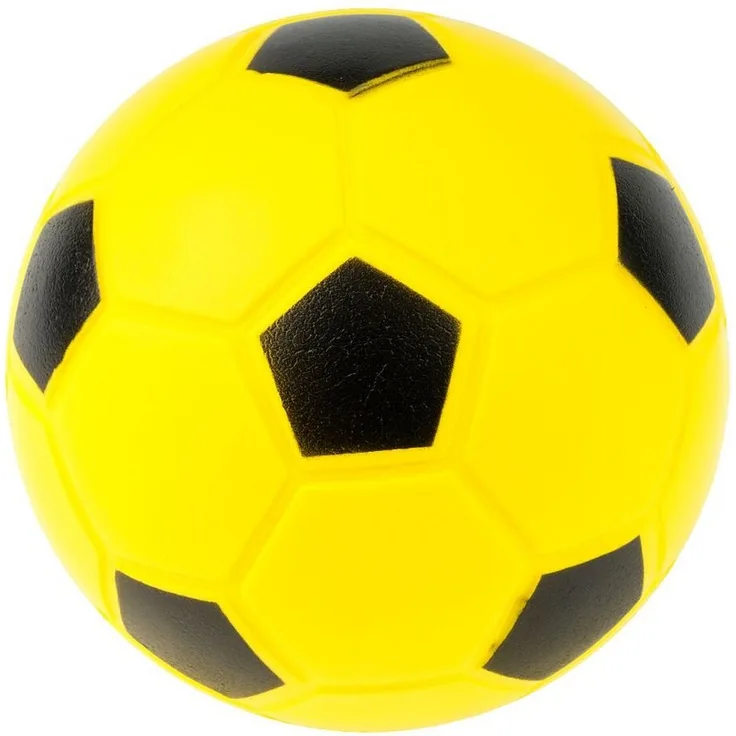 Sport-Thieme Weichschaumball PU-Fußball, Gelb-Schwarz, idealer Trainings- und Therapiebereich-Ball für Einsteiger, Durchmesser 15 cm, Sprungverhalten sehr gut