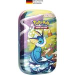 Pokémon Mini-Tin-Box Karmesin & Purpur – Prismatische Entwicklungen: Aquana (2 Boosterpacks & 1 Münze) - Fantastische Sammelkartenbox mit Aquana Illustration