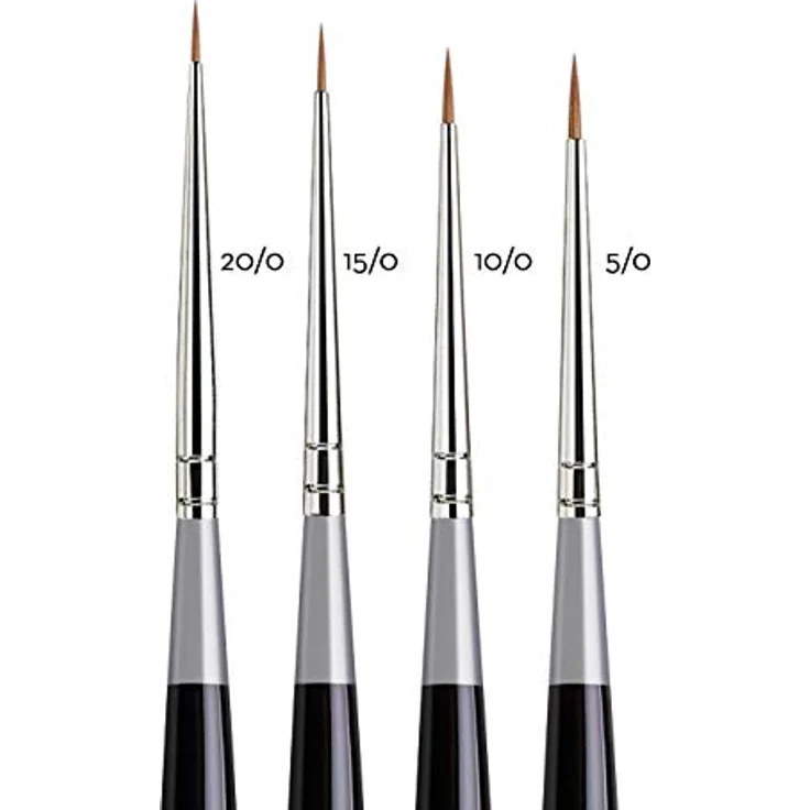 da Vinci Micro-Maestro Set, Aquarellpinsel für präzise Details, 20/0, 15/0, 10/0, 5/0, schwarze Griffe – Bild 3