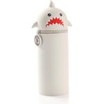 Lulubug Mäppchen aus Silikon, fröhliches Federmäppchen zum Schulanfang, abwaschbar, aufstellbar, blau