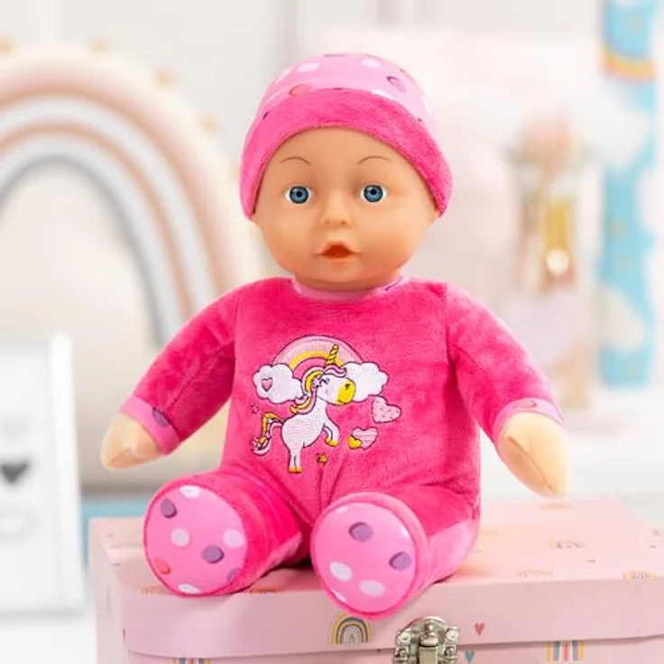 Bayer Babypuppe My First Baby, 30 cm, pink mit Weichkörper und Einhornmotiv – Bild 2
