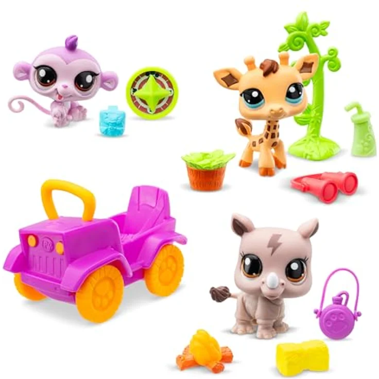 Littlest Pet Shop Safari Play PK, Spielfigurenset für kreative Dschungelgeschichten mit detailgetreuen Figuren – Bild 2