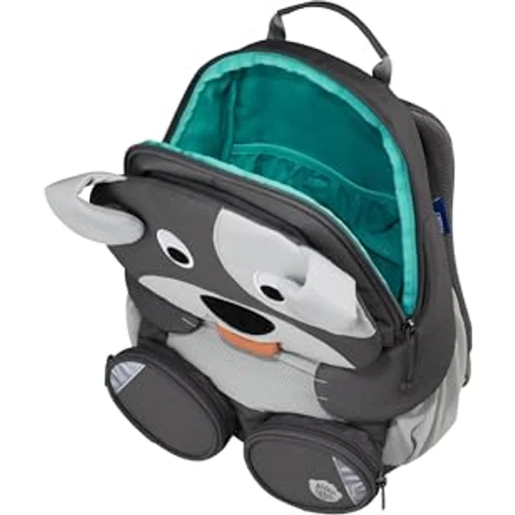 Affenzahn Grosser Freund Kindergartenrucksack 31 cm, grau, mit Trinkflaschenfach und Umweltzeichen Grünen Knopf – Bild 6