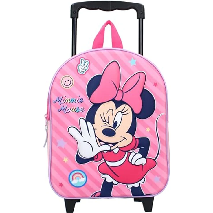 Vadobag Trolley-Reiserucksack 3D Minnie Mouse Fashion Besties, leicht zu reinigen, kompaktes Design, rosa – Bild 2