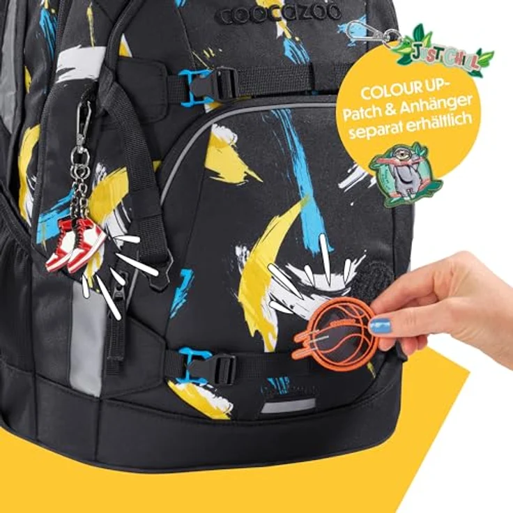 coocazoo Schulrucksack Mate, wasserdichtes Polyester, höhenverstellbare Schulterträger, geeignet für Körpergröße 135-180 cm, mit Air-Mesh Rückenpolsterung, schwarz – Bild 7