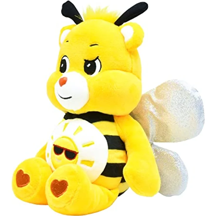 Care Bears 22cm Plush - Bumble Bee Funshine, Kuscheltier mit knisternden silbernen Flügeln, gelber Sonne auf dem Bauch – Bild 3
