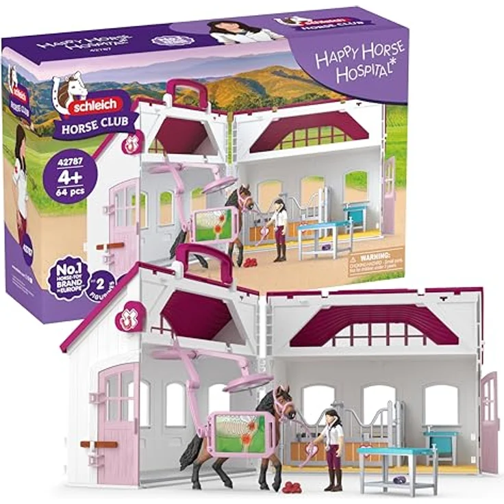 Schleich Pferdeklinik Heilende Hufe, Spielset Horse Club mit Röntgenfunktion und medizinischer Ausstattung, ca. 48 x 32 x 14 cm – Bild 2