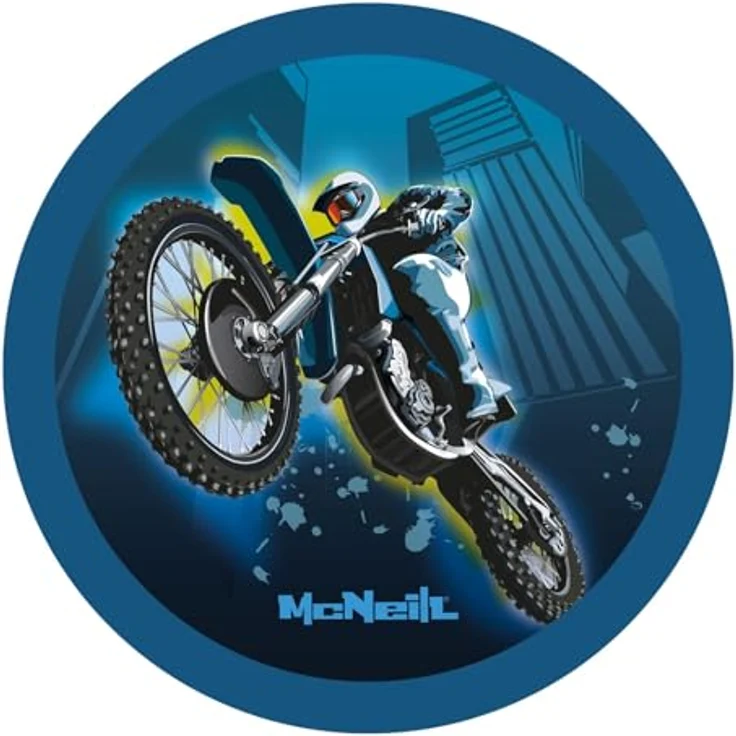 McNeill McAddys Motivmagnet für Schulranzen, Fahrzeuge Motocross, blau – Bild 2