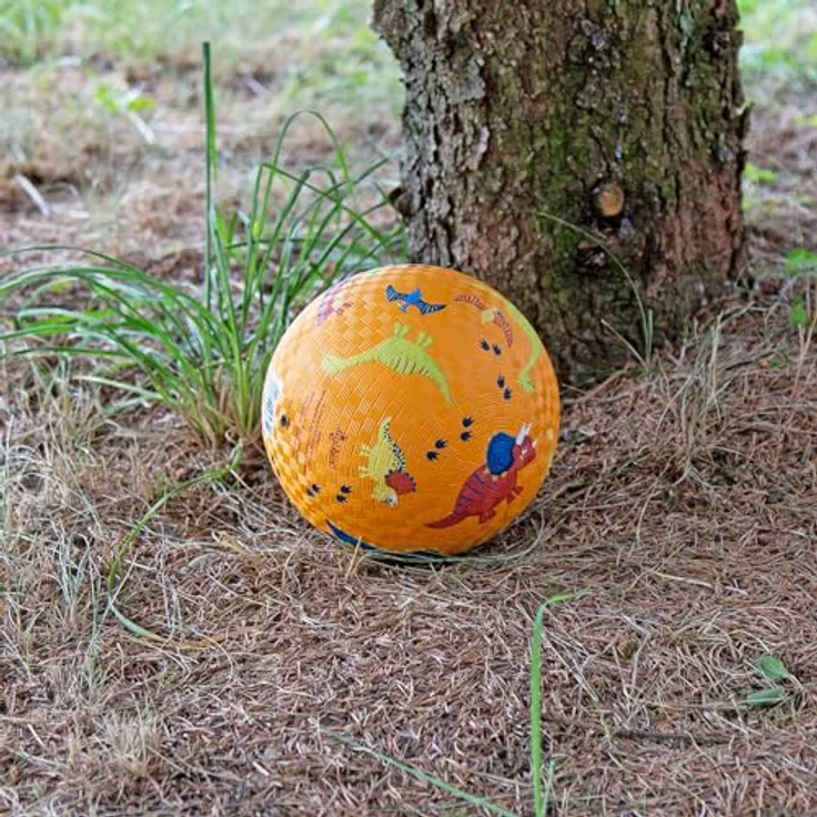 Sigikid Spielball Dino, orangefarbener Naturkautschukspielball mit 17 cm Durchmesser für Kinder ab 1 Jahr – Bild 5