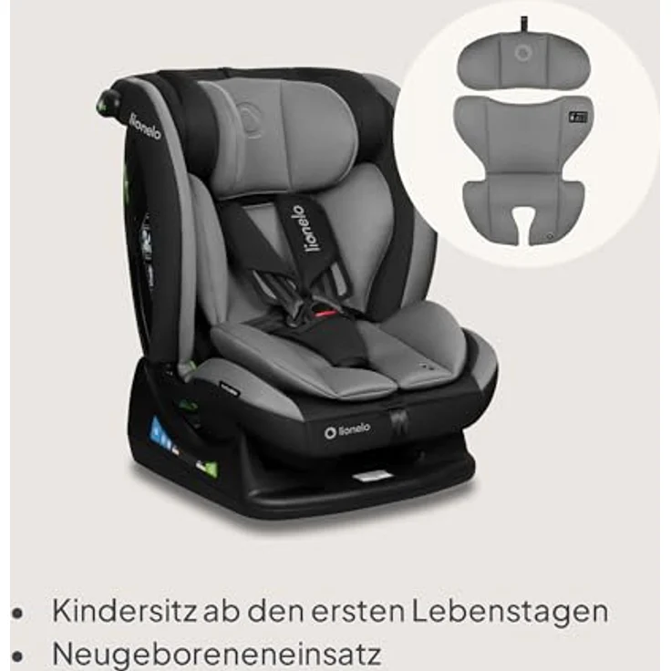 lionelo Autokindersitz AART I-SIZE, 4in1, i-Size, zusätzlicher Seitenschutz, ab Geburt bis 12 Jahre, 0,00 kg bis 50,00 kg – Bild 10