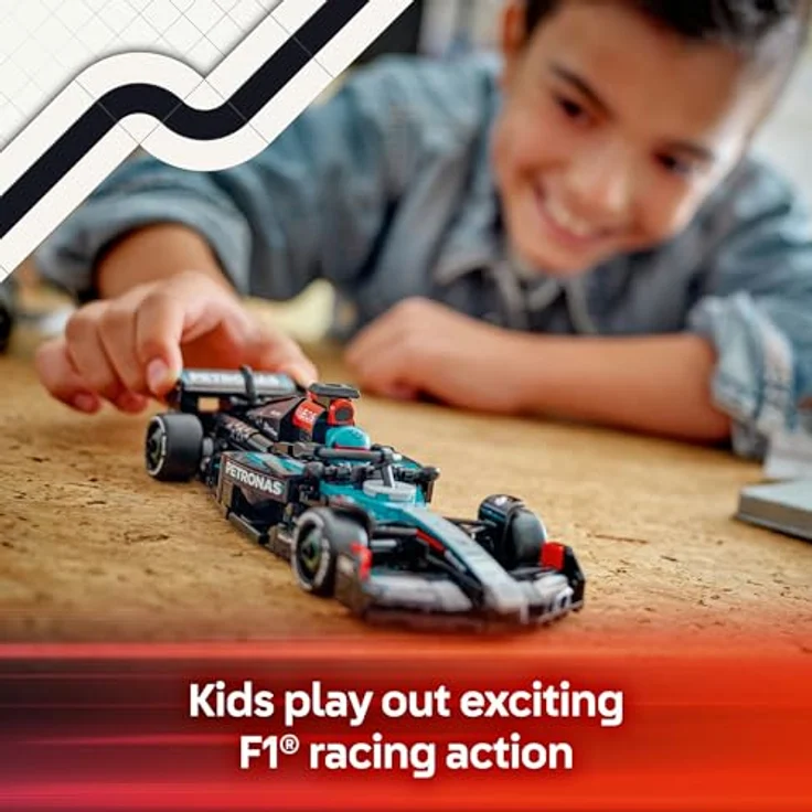 LEGO Speed Champions Mercedes-AMG F1 W15 Rennauto, Modellauto mit Fahrer Minifigur und breiten Hinterreifen, Spielzeug zum Sammeln und Spielen, 77244 – Bild 3
