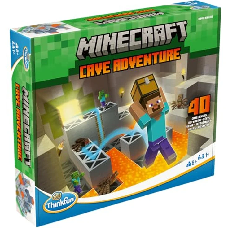 Thinkfun Minecraft Cave Adventure - Logikspiel mit 40 Leveln, interaktiven Elementen und strategischem Gameplay, ab 8 Jahren – Bild 3
