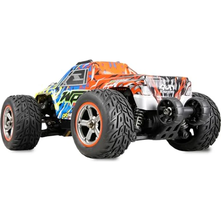 Amewi MAX20 Monstertruck Brushed 50km/h 4WD 1:20 RTR, blau/orange, mit Aluminium Skidplates, LED-Beleuchtung und Überschlagschutz – Bild 5