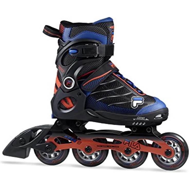 FILA Jungen Wizy Alu Inline Skate, schwarz/Rot/Blau, 35-38 - Passgenaue Form, Atmungsaktiv, millimetergenaue Einstellbarkeit, 4x Ø70 mm bzw. 4x Ø72 mm Rollen – Bild 3