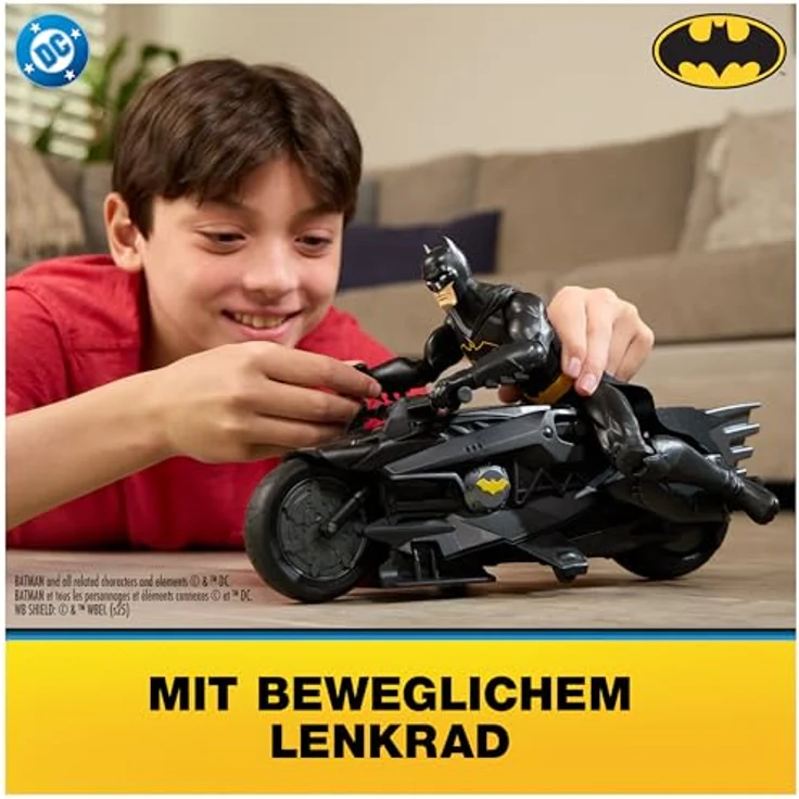 Batman RC Batcycle mit 30 cm Actionfigur, ferngesteuert mit 12 beweglichen Punkten, ideal für Abenteuer – Bild 3