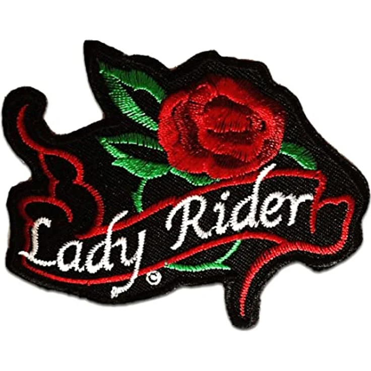 Catch the Patch Lady Rider Biker Stickpatch, 9 x 7 cm, robuster Aufnäher für Kutte, Rockerjacke & Jeansweste, ideal für Rocker & Biker – Bild 1
