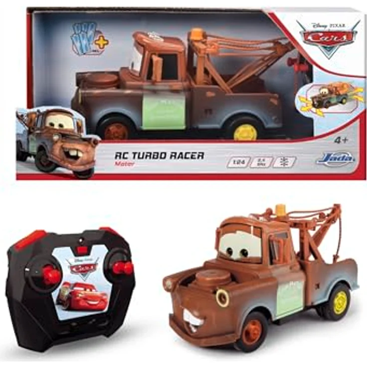Dickie RC Cars Turbo Racer Mater, ferngesteuertes Auto mit 2-Kanal-Fernsteuerung, Turbo-Funktion, braun, Maßstab 1:24 – Bild 3