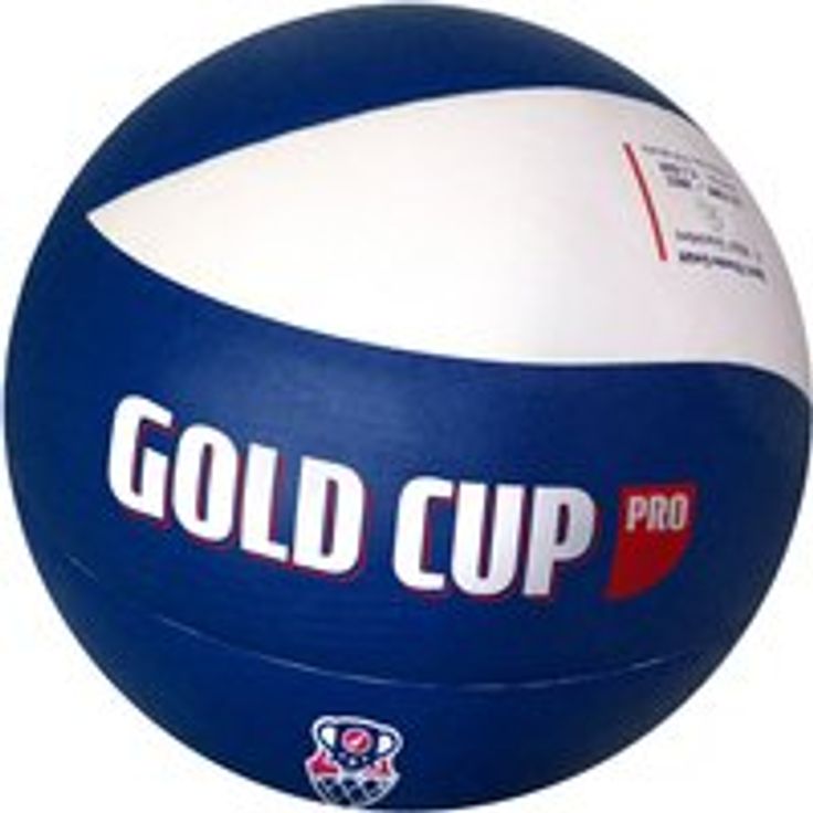 Sport-Thieme Volleyball Gold Cup Pro, Unisex Spielball aus laminiertem Mikrofaser Kunstleder, Blau-Weiß-Rot, Größe 5, professionelle Soft-Touch-Technologie, sehr gute Flugeigenschaften