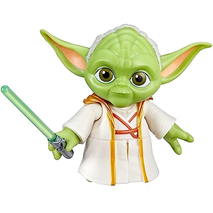 Star Wars Young Jedi Adventures Yoda Figur, 7,5 cm Sammelfigur mit abnehmbaren Umhang und Lichtschwert für Kinder ab 3 Jahren – Bild 1