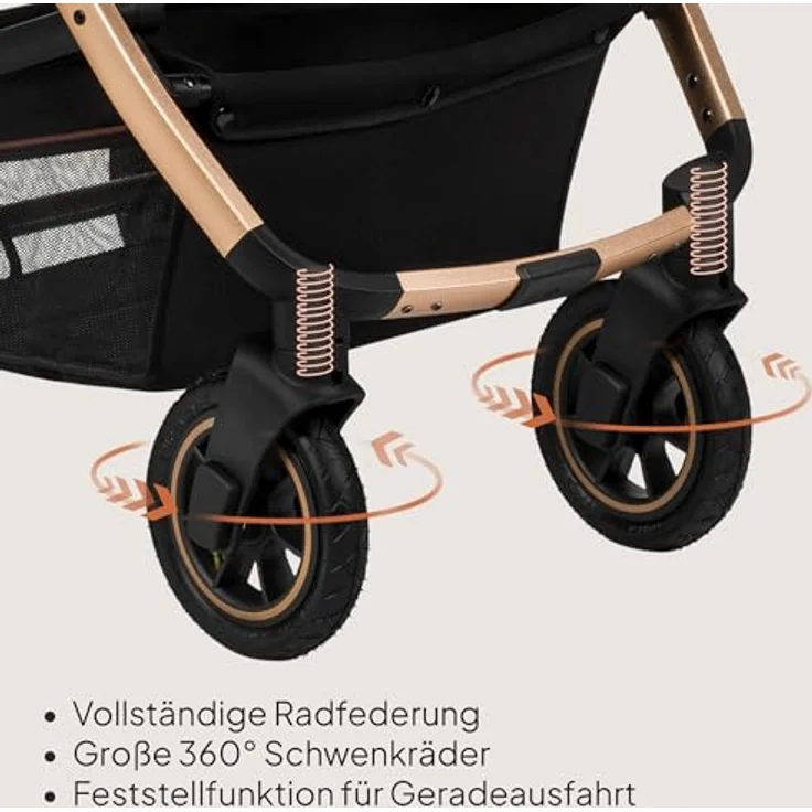 Lionelo Amber 3in1 Kombikinderwagen, XXL SET mit Babyschale für Neugeborene bis 22 kg, robust und komfortabel für städtische Umgebungen – Bild 4