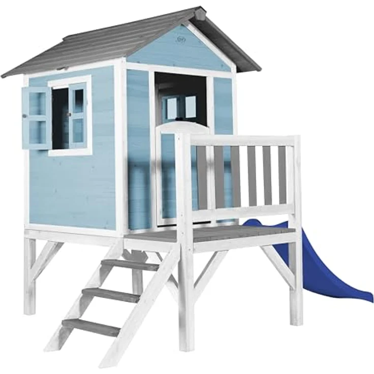 AXI Spielhaus Beach Lodge XL, Stelzenhaus aus FSC Holz in Blau mit Rutsche, 167 x 240 x 189 cm, für Kinder im Garten – Bild 2