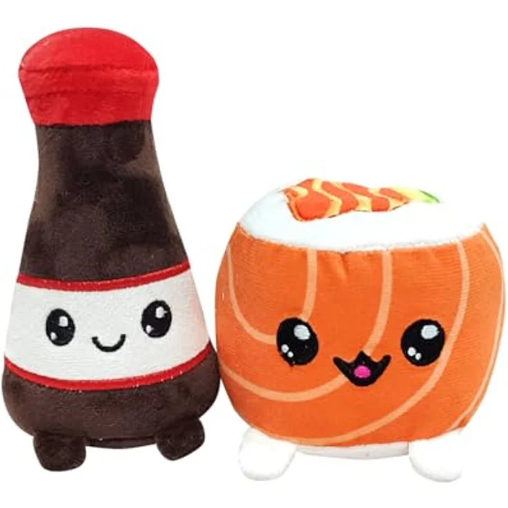 Joy Toy Yummis Together Plüschfiguren 2er-Pack Uramaki & Soya, Flauschig-weich, 15 cm, in Take Away Bag 21 x 21 cm – Bild 2