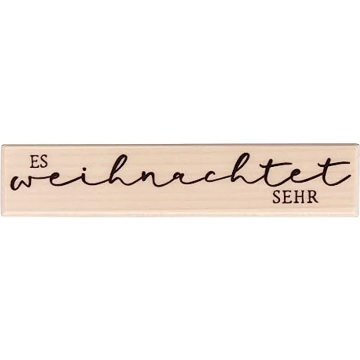 Rayher Stempel Holz "Es weihnachtet sehr", 2 x 10 cm, Gummi Motivstempel für Weihnachtskarten und Geschenke, härtet nicht aus, langlebig – Bild 2