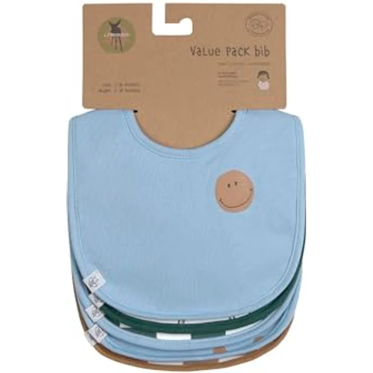 LÄSSIG Baby Kleinkind Lätzchen Set (5 St.) Klettverschluss Baumwolle wasserdicht/ Value Pack Bib Happy Rascals Smile – Bild 3