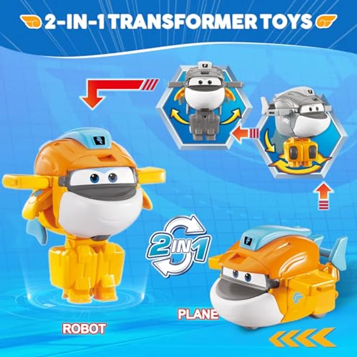 Super Wings Supercharged Taki, 5,08 cm Transformations-Flugzeug und Roboterfigur für Kinder ab 3 Jahren, Orange, 2-in-1 Spielzeug – Bild 2