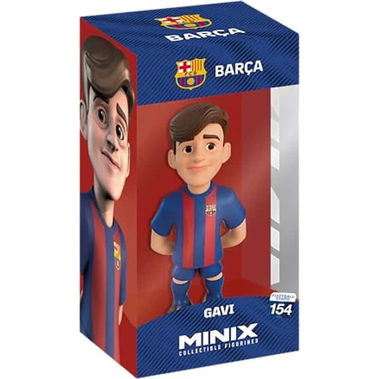 MINIX FC Barcelona GAVI 6#154, Sammelfigur aus PVC, 12 cm, offiziell lizenziert in Ausstellungsbox – Bild 1