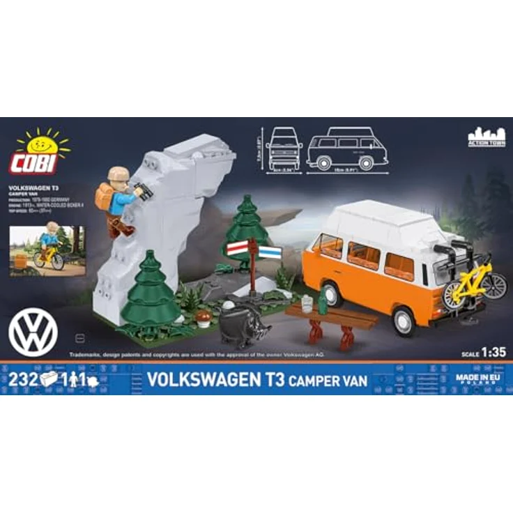 COBI Volkswagen T3 Camper Van, Modellfahrzeug aus Bausteinen, Made in EU – Bild 2