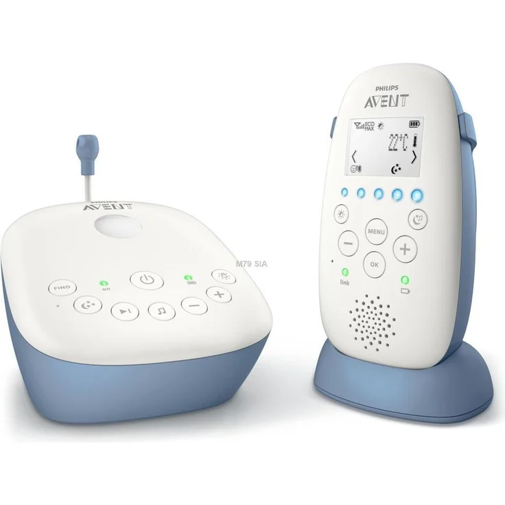 Philips Avent SCD735/52, DECT-Babyfon mit Kamera, 330 m Reichweite, Blau, Gegensprechfunktion, Nachtlichtfunktion, Akkulaufzeit bis zu 24 Stunden