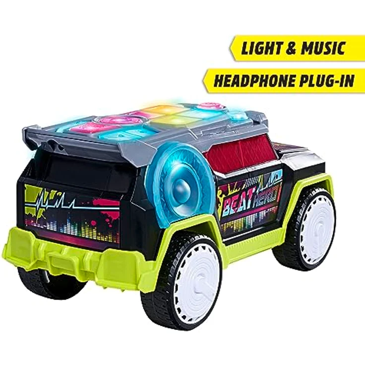 Dickie Toys - Beat Hero Spielzeugauto mit DJ-Pult und 22 Sounds, Auto mit Hip-Hop, Pop und Elektronik Beats,Musikauto mit LED Lichtshow, 3 Spiel-Modi – Bild 3