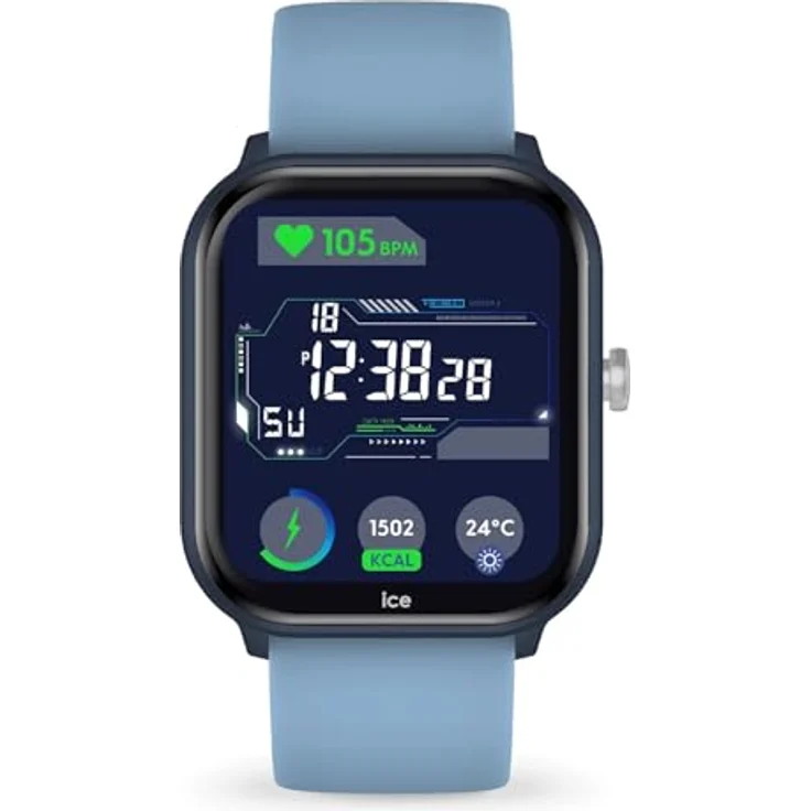 ICE-WATCH Smart Watch 024296, Kinder-Smartwatch mit AMOLED-Display, Blau Silikonband und Herzfrequenzmesser – Bild 1