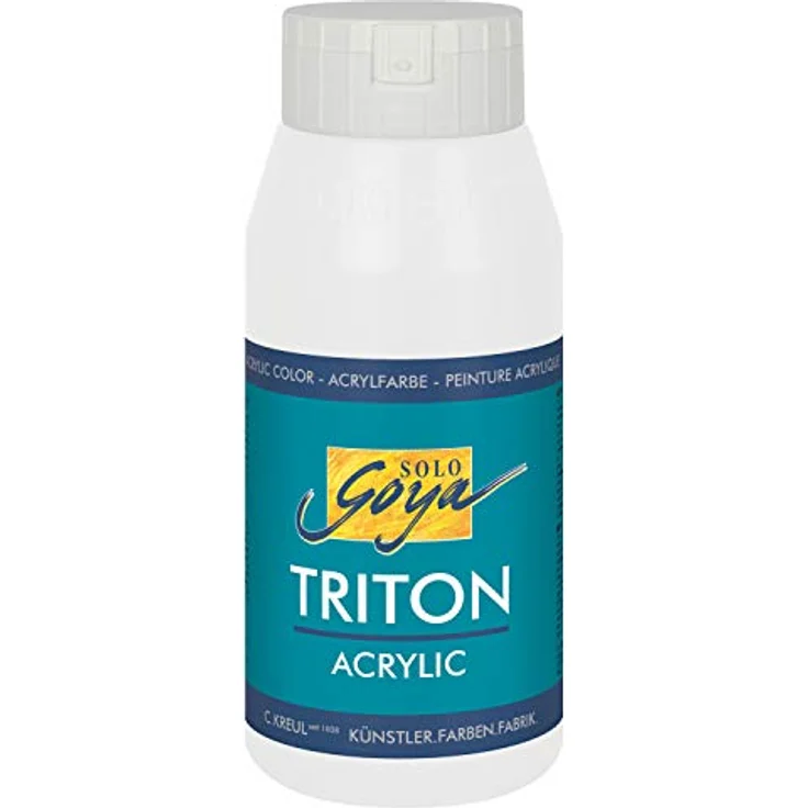 KREUL Solo Goya Triton Acrylfarbe mischweiß, 750 ml, schnell und matt trocknend, auf Wasserbasis, studioqualität, gut deckend und ergiebig – Bild 1