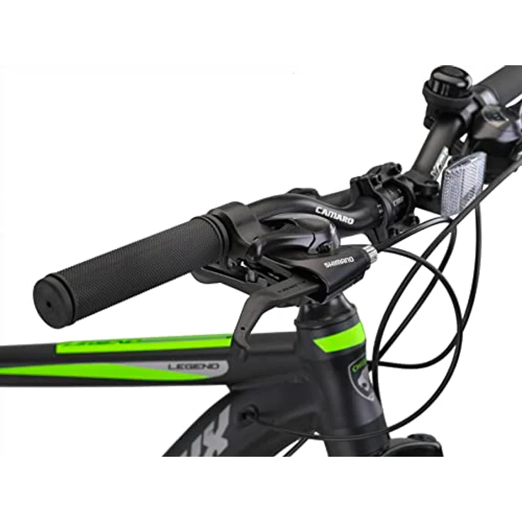 Chillaxx Bike Legend Aluminium 24, 26, 27,5 und 29 Zoll Shimano Mountainbike MTB Fahrrad für Jungen Mädchen Herren und Damen 21 Gang Schaltung Herrenrad Damenrad (29 Zoll, Schwarz-Lime Disc-Bremse) – Bild 4