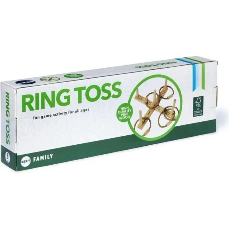 TACTIC Freiluftspiel „Ring Toss Family“, Holzspiel mit FSC®-zertifizierter Konstruktion, kompakt für Garten und Strand