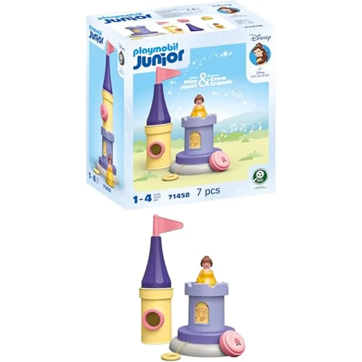 Playmobil® Konstruktions-Spielset Belles Spielturm mit Melodie (71458), JUNIOR & Disney, (7 St), Made in Europe – Bild 2