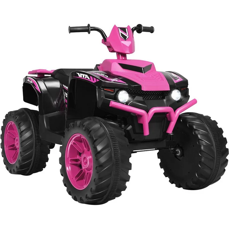 KOMFOTTEU Elektro-Kinderquad 12V mit LED, Bluetooth, Musik-Hupe und 2 Geschwindigkeiten für Kinder von 3-7 Jahren, schwarz