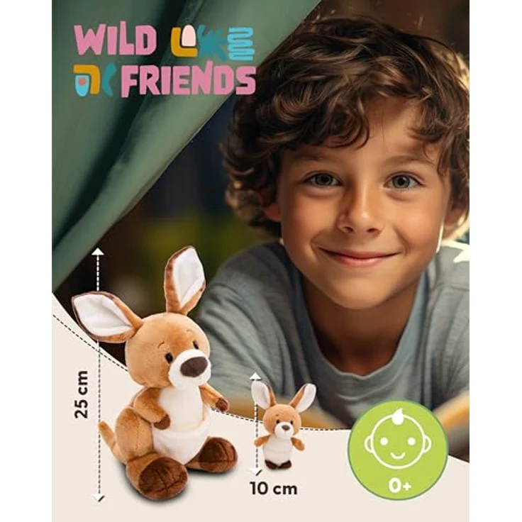 NICI Kuscheltier Känguru Kelly 25cm mit Kängurubaby 10cm - braun - Stofftier aus weichem Plüsch, niedliches Plüschtier zum Kuscheln und Spielen, für Kinder & Erwachsene - tolle Geschenkidee – Bild 2