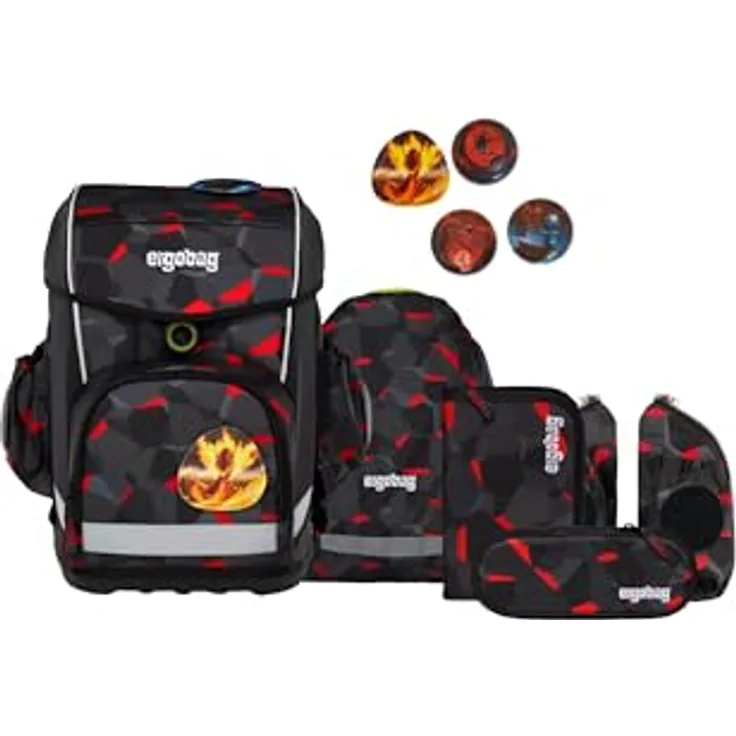 ergobag cubo light Set ergonomischer Schulrucksack, extra leicht, Set 5-teilig, 780 g, blau