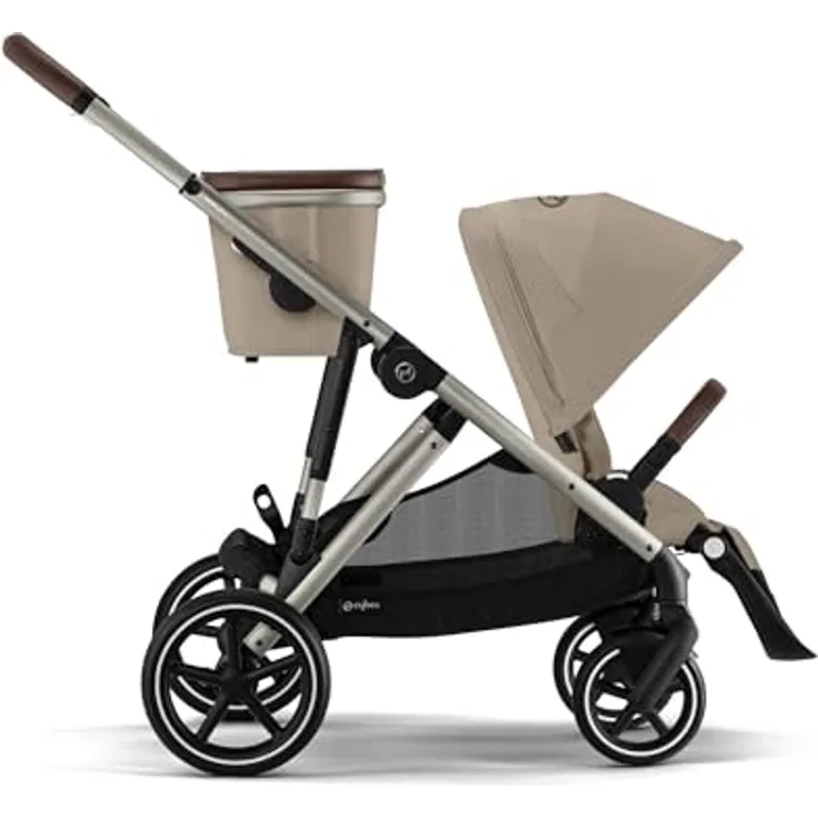 Cybex Gazelle S Kinderwagen, Goldtaupe/Mandelbeige, ergonomisch verstellbar mit XXL-Sonnenverdeck