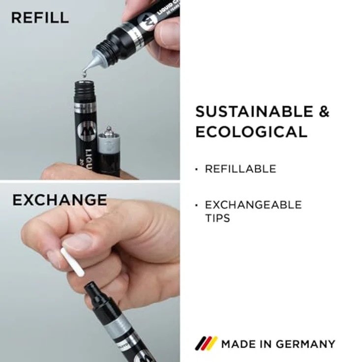 Molotow Liquid Chrome Marker 3er Set (Strichbreiten 1,0 , 2,0 und 4,0mm, Spezialtinte mit echtem Spiegeleffekt für Modellbau, Graffiti & Hobby) chrom – Bild 5