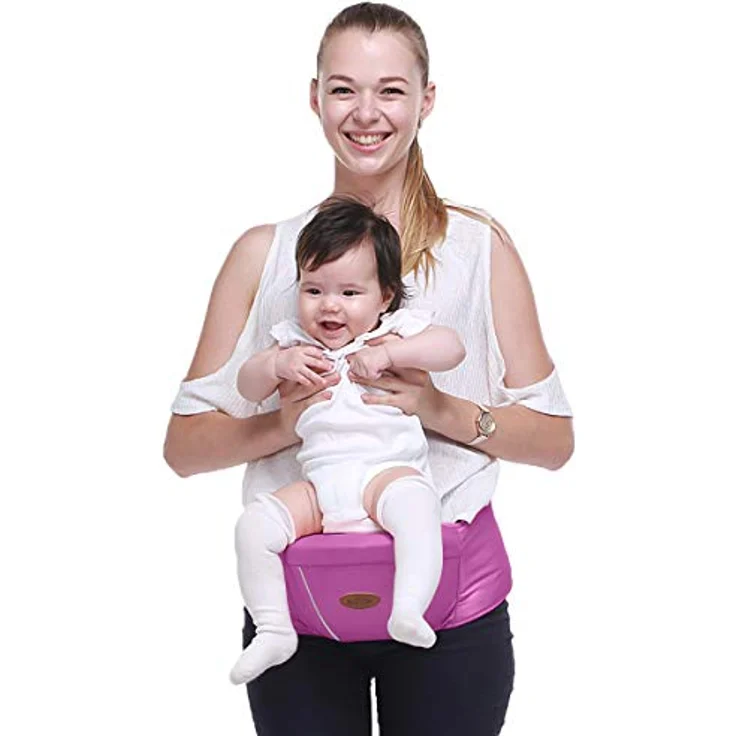 SONARIN Multifunktionaler Hipseat Baby Carrier Babytrage,Freie Größe,Kleinkind-Hüft-Sitzträger,Vorderer Träger-Gurt,4 tragende Positionen(Lila) – Bild 4