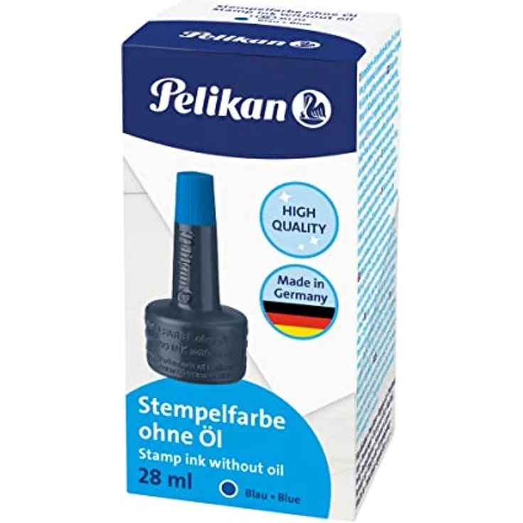 Pelikan Stempel Stempelfarbe 4K, öl- und schnelltrocknend, 28 ml, blau – Bild 1