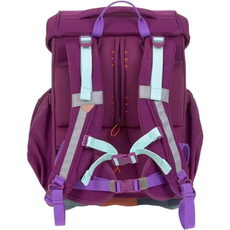 LÄSSIG Unique School Set Slim 7-teilig, Schulranzen mit durchdachtem Stauraum, Regenhülle und Reflektoren, Lilac – Bild 4
