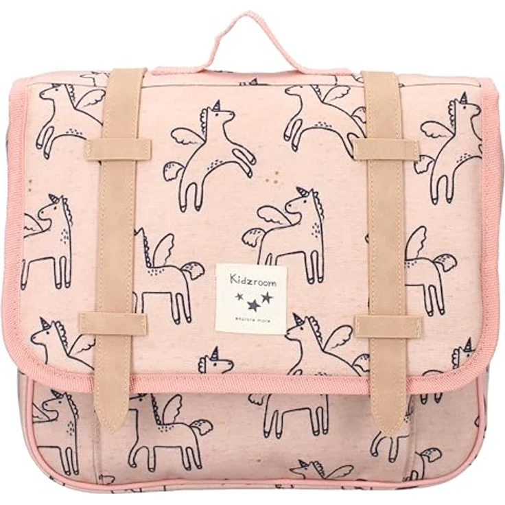 Kidzroom Schulranzen Einhorn, rosa Rucksack aus recyceltem Polyester, großes Hauptfach, verstellbare Schultergurte, 7 Liter Volumen – Bild 2