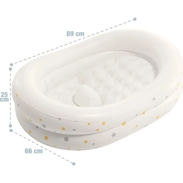 Intex Starry Baby Bath 48523NP, aufgeblasen 89cm x 66cm x 25cm, gepolsterte Oberfläche, inkl. Handpumpe und Ablaufstopfen, für 0–12 Monate – Bild 4