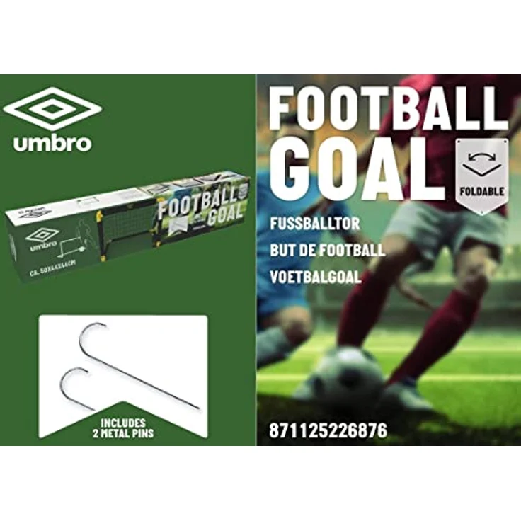 Umbro Fußballtor -50 x 44 x 44 cm Faltbar für Kinder und Erwachsene - Schwarz/Gelb – Bild 3